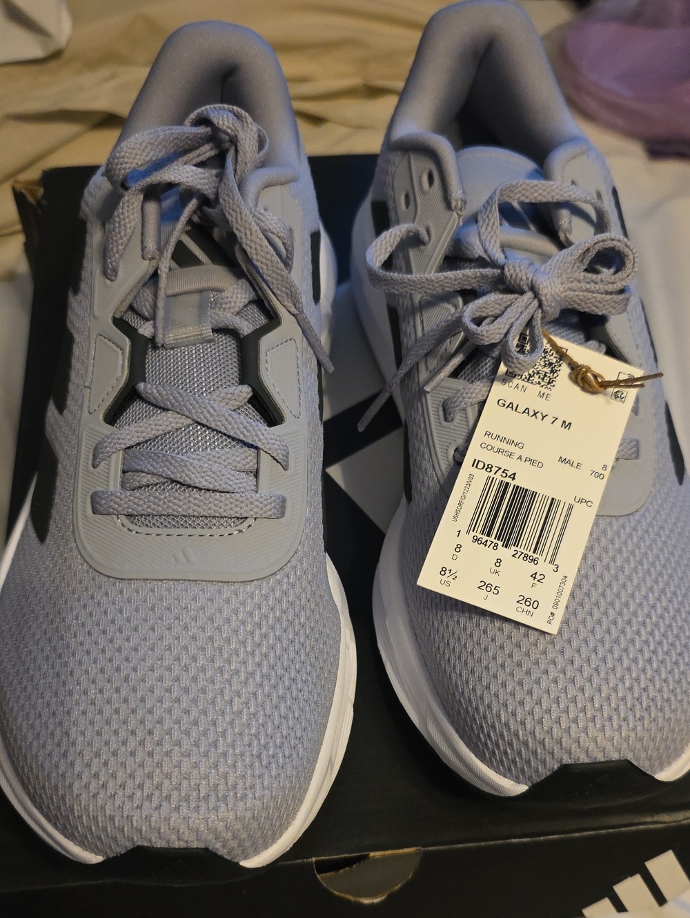 adidas Light Galaxy 7 Gray and Black Athletic Sneakers